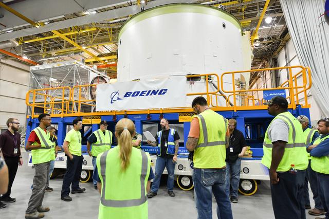 NASA image: Engine Section for NASA’s SLS Rocket Moved for Final Integration